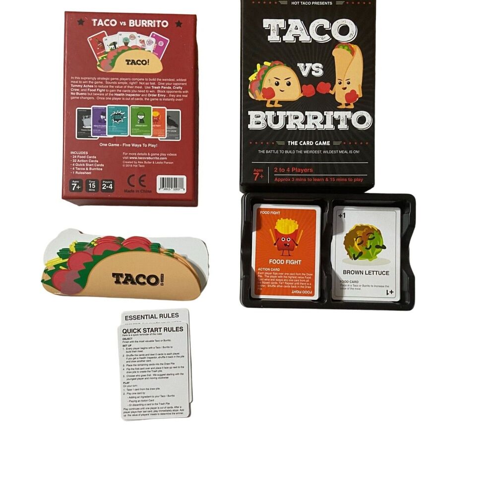 #7494 Hot Taco Brand Taco versus Burrito card game